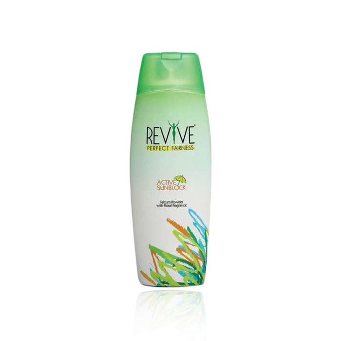 revive perfect skin talcum powder active sunblock