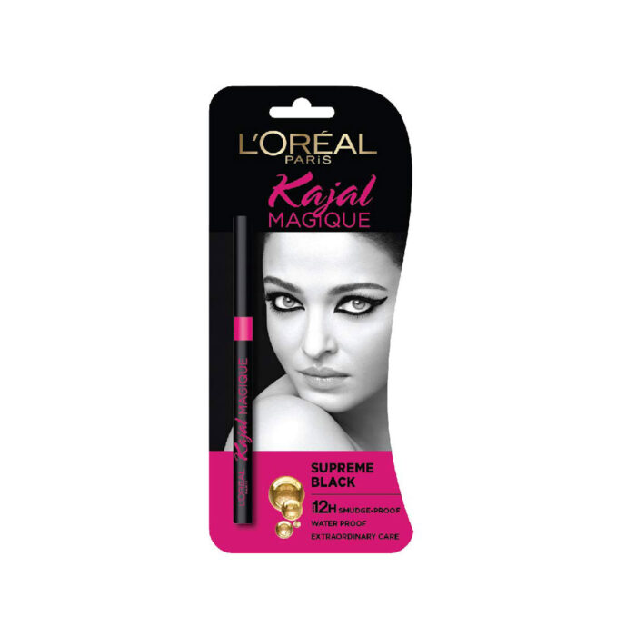 loreal paris kajal magique supreme black up to 12h smudge proof water proof extraodinary care