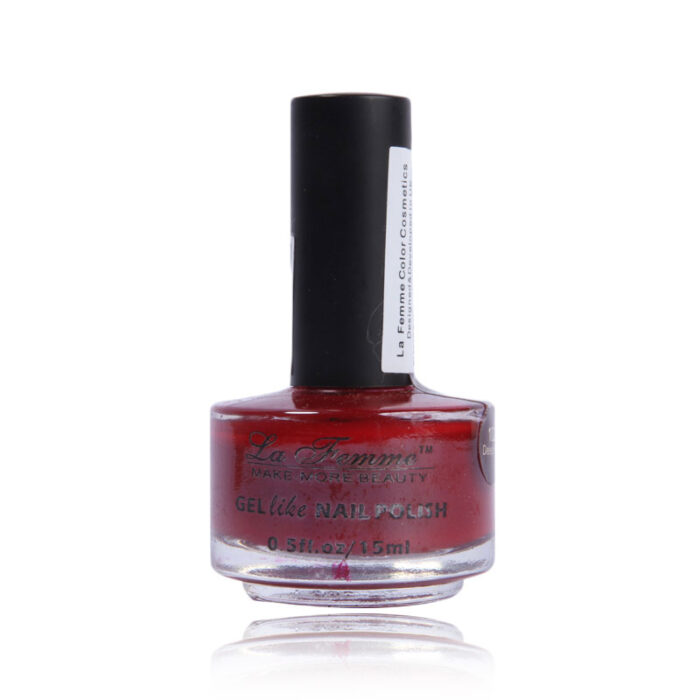 la femme gel like nail polish lf 102 deep red color 1