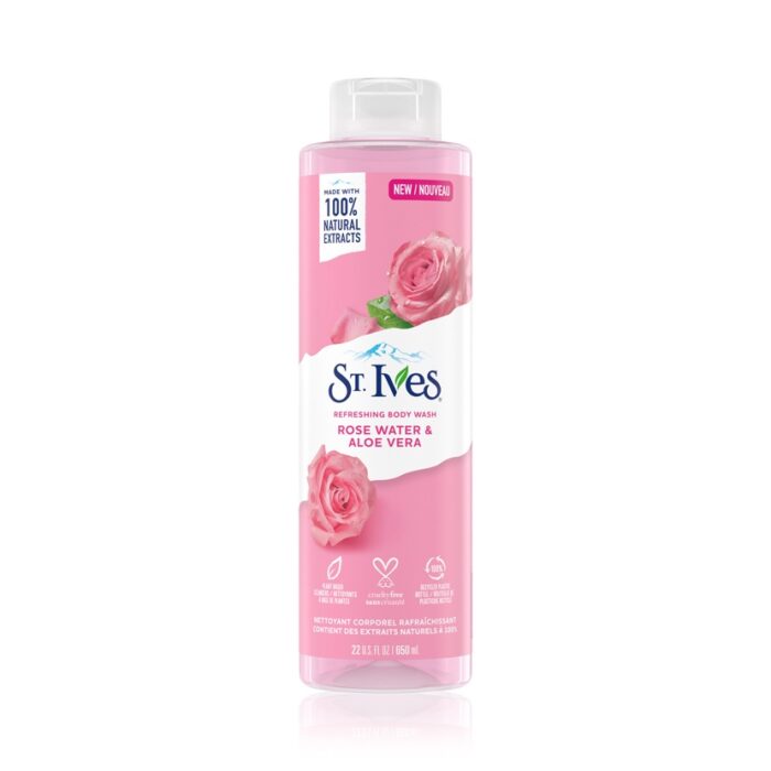 st lves refreshing body wash rose water aloe vera