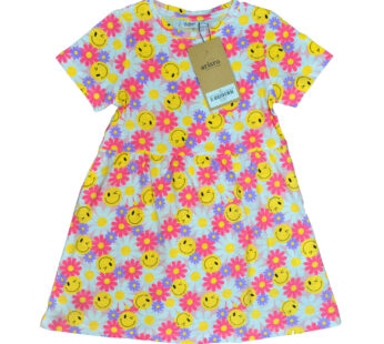 BLUKIDS Pink-Yellow Sunflower-Sun Baby Frock