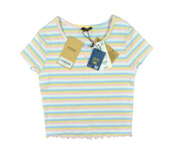 OVS kids OEKO-TEX blue-yellow-pink striped Girls Tops T-Shirt