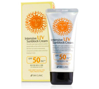 3W CLINIC Intensive UV Sunblock Cream SPF 50+ PA+++, UVA/UVB Protection With Highly Effective Filters