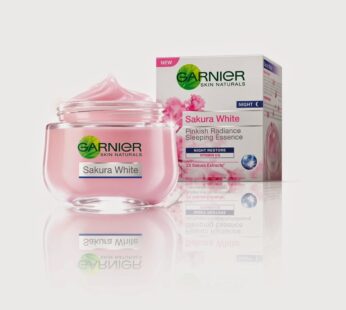 GARNIER SKIN NATURALS Sakura White Pinkish Radiance Sleeping Essence Night Cream 2x Sakura Extracts