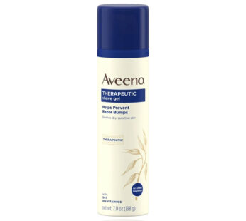 Aveeno THERAPEUTIC shave gel Helps Prevent Razor Bumps Soothes dry, sensitive skin with OAT and VITAMIN E