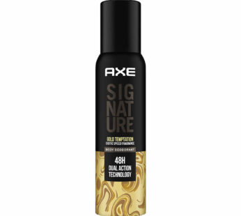 AXE SIGNATURE GOLD TEMPTATION EXOTIC SPICED FRAGRANCE BODY DEODORANT 48H DUAL ACTION TECHNOLOGY