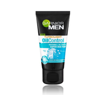 GARNIER MEN new TURBOLIGHT OilControl Whitening + Oil Control SUPER DUO FOAM,White Caly & Icy Clay Complex