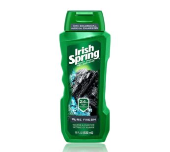 Irish Spring BODY WASH GEL DOUCHE 24H PURE FRESH CLEANS & PURIFIES With Charcoal