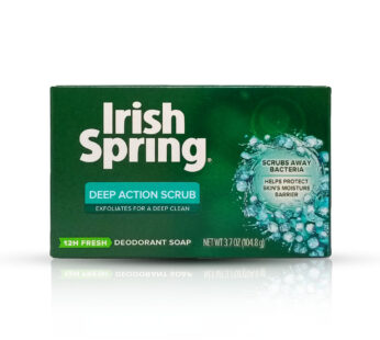 Irish Spring DEEP ACTION SCRUB DEODORANT SOAP, EXFOLIATES FOR A DEEP CLEAN