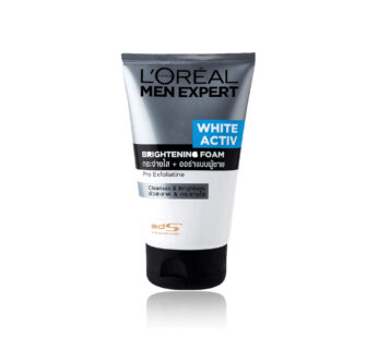 LOREAL men expert white activ brightening foam pro exfoliatine with cleanses & brightens