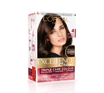 LOREAL PARIS EXCELLENCE Creme TRIPLE HAIR CARE COLOUR NO. 4 NATURAL DARK BROWN