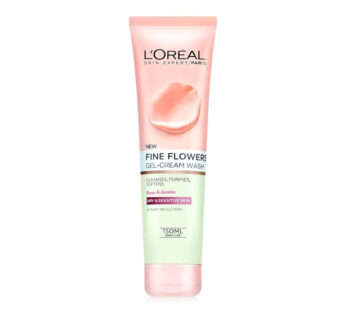 LOREAL FINE FLOWERS GEL-CREAM WASH CLEANSES, PURIFIES, SOFTENS, Rose & Jasmine for DRY & SENSITIVE SKIN for DAILY USE, NO SOAP-NO ALCOHOL