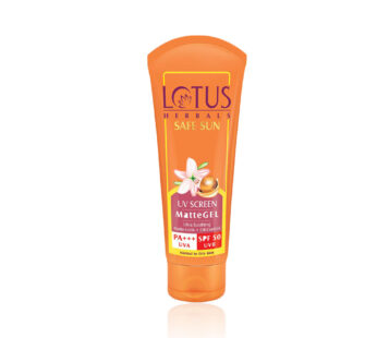 LOTUS HERBALS SAFE SUN UV SCREEN Matte GEL Ultra Soothing Matte-Look, Oil-Control, PA+++ UVA SPF 50 UVB, Normal to Oily Skin