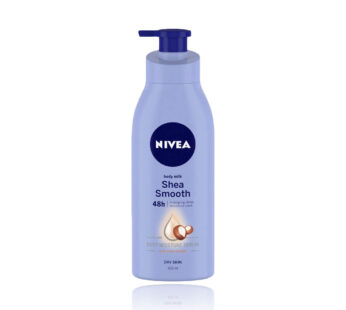 NIVEA body milk Shea Smooth 48h indulging deep moisture care with DEEP MOISTURE SERUM and shea butter DRY SKIN