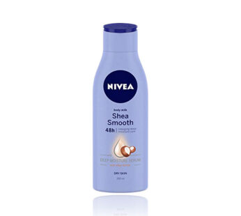 NIVEA body milk Shea Smooth 48h indulging deep moisture care with DEEP MOISTURE SERUM and shea butter DRY SKIN