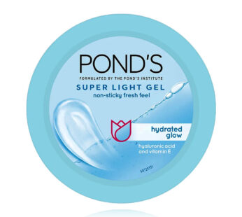 POND’S SUPER LIGHT GEL non-sticky fresh feel hydrated glow, hyaluronic acid and vitamin E