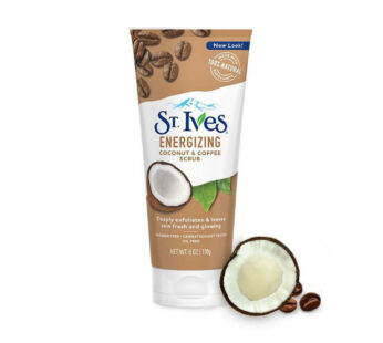 ST. Ives ENERGIZING Coconut & Coffee SCRUB Deeply exfoliates & leaves skin fresh and glowing Paraben free, Dermatologist Tested Oil Free