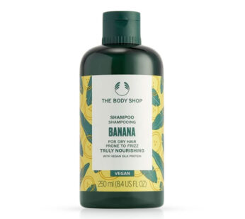 THE BODY SHOP BANANA SHAMPOO For Dry Hair, Prone to Frizz, Truely Nourishing with vegan silk protein