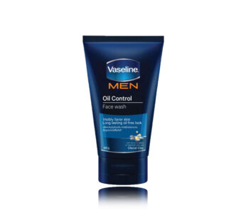 Vaseline men oil control facial wash visibly fairer skin long lasting oil free look with micro-droplets of vaseline jelly and volcanic clay