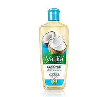 Dabur Vatika Naturals COCONUT ENRICHED HAIR OIL Volume & Thickness Vitamins – A, E ,F